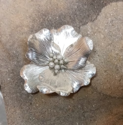 Judy Larson's Three Petal Bud and Layered Embellishment - , Metalwork, Cutting, Cutting Tool, Cutters, Butane Torch, Soldering, Solder, solder the petals and center balls